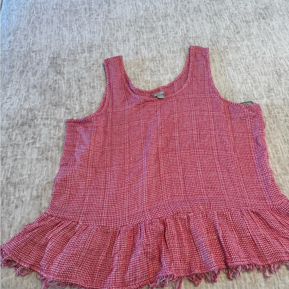 Falls Creek Red Checkered Sleeveless Top